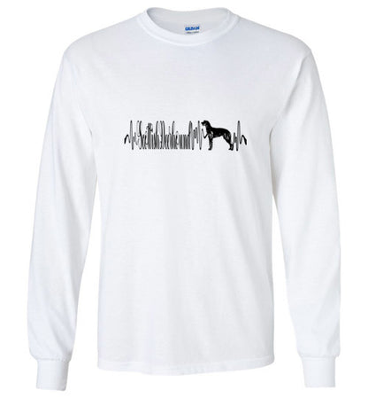 Scottish Deerhound Heartbeat Unisex Long Sleeve T-Shirt - WagALotBowWow