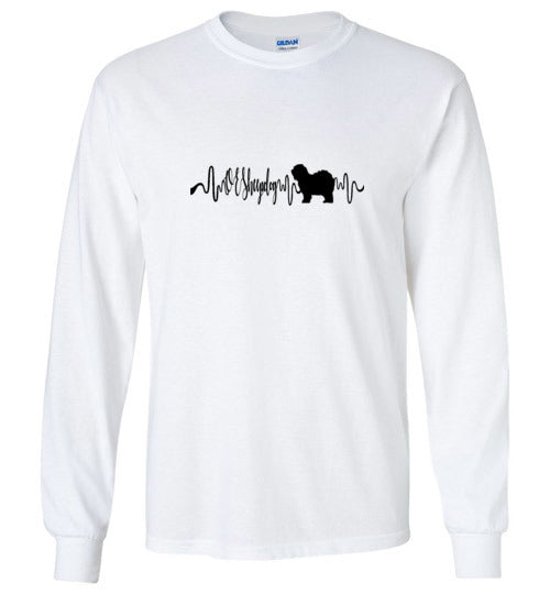 Old English Sheepdog Gildan Unisex Long Sleeve T-Shirt Black - WagALotBowWow
