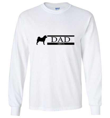 Akita Dad Unisex Long Sleeve T-Shirt - WagALotBowWow