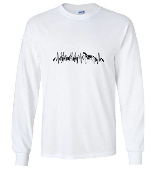 Siberian Husky Heartbeat Unisex Long Sleeve T-Shirt - WagALotBowWow