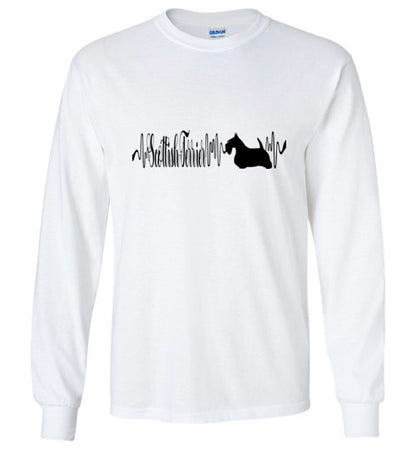 Scottish Terrier Heartbeat Unisex LongSleeve Shirt - WagALotBowWow
