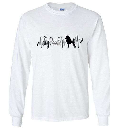 Toy Poodle Heartbeat Unisex Long Sleeve T-Shirt - WagALotBowWow
