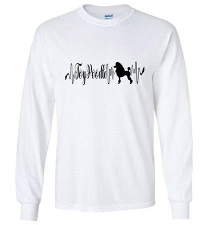 Toy Poodle Heartbeat Unisex Long Sleeve T-Shirt - WagALotBowWow