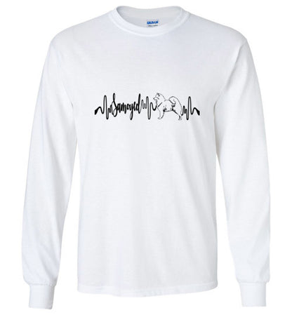 Samoyed Heartbeat Unisex Long Sleeve T-Shirt - WagALotBowWow