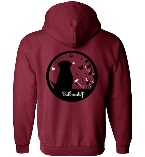 Bullmastiff Flowers Gildan Zip Hoodie S,M,L,XL - WagALotBowWow