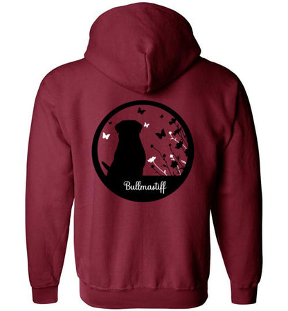 Bullmastiff Flowers Gildan Zip Hoodie S,M,L,XL - WagALotBowWow