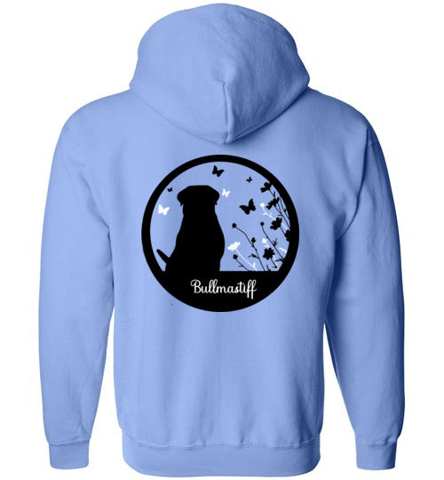 Bullmastiff Flowers Gildan Zip Hoodie S,M,L,XL - WagALotBowWow