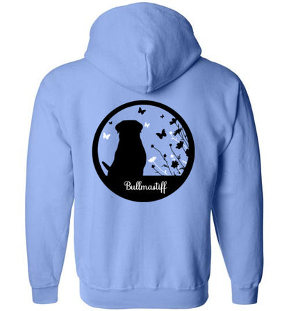 Bullmastiff Flowers Gildan Zip Hoodie S,M,L,XL - WagALotBowWow