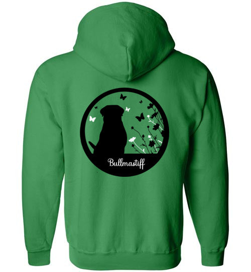 Bullmastiff Flowers Gildan Zip Hoodie S,M,L,XL - WagALotBowWow