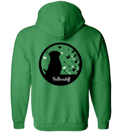 Bullmastiff Flowers Gildan Zip Hoodie S,M,L,XL - WagALotBowWow