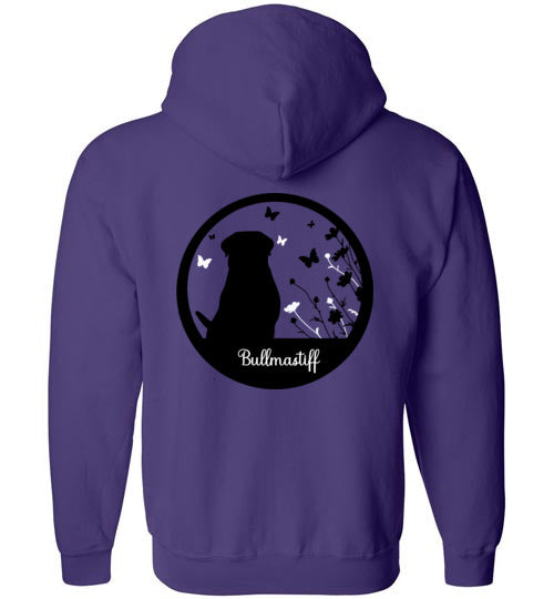 Bullmastiff Flowers Gildan Zip Hoodie S,M,L,XL - WagALotBowWow