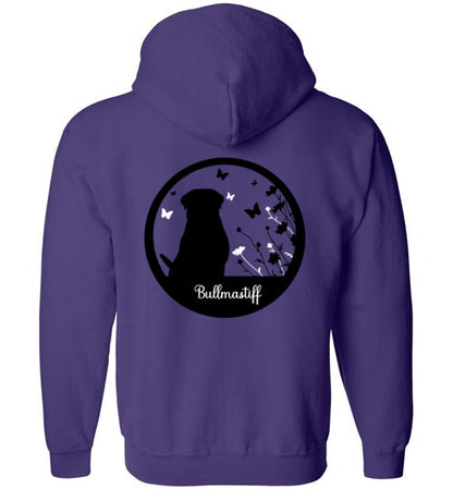Bullmastiff Flowers Gildan Zip Hoodie S,M,L,XL - WagALotBowWow