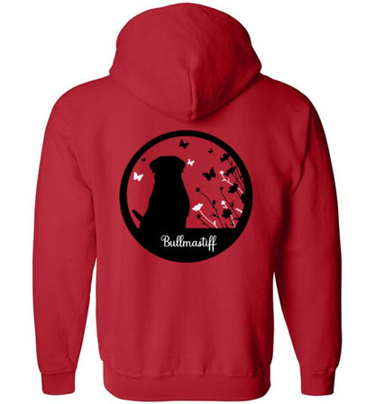 Bullmastiff Flowers Gildan Zip Hoodie S,M,L,XL - WagALotBowWow