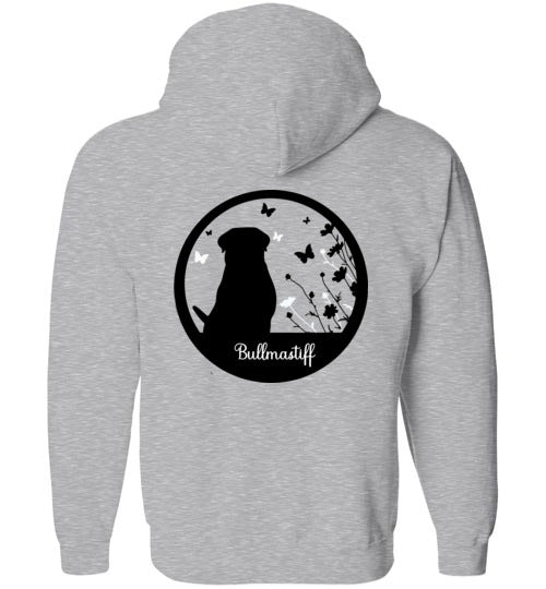 Bullmastiff Flowers Gildan Zip Hoodie S,M,L,XL - WagALotBowWow