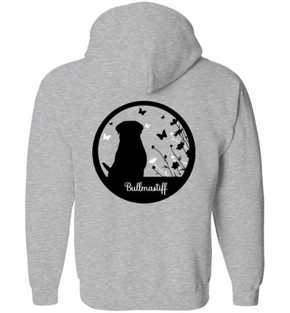 Bullmastiff Flowers Gildan Zip Hoodie S,M,L,XL - WagALotBowWow
