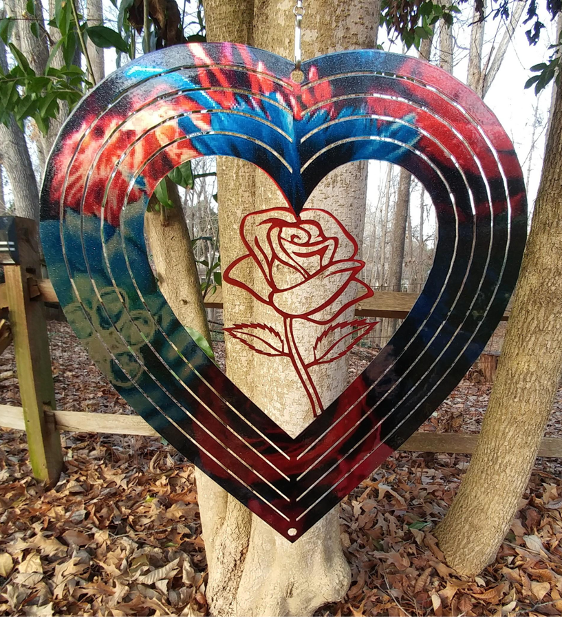 Heart Shape Wind Spinner - WagALotBowWow