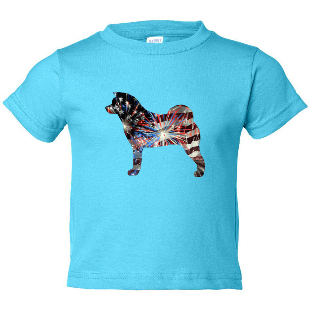 Patriotic Akita Rabbit Skins Unisex Toddler Cotton Jersey Tee - WagALotBowWow