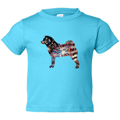 Patriotic Akita Rabbit Skins Unisex Toddler Cotton Jersey Tee - WagALotBowWow