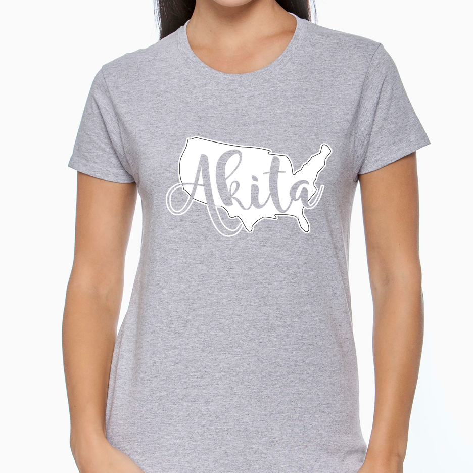 USA Akita Short Sleeve Gildan Ultra Cotton T-Shirt - WagALotBowWow