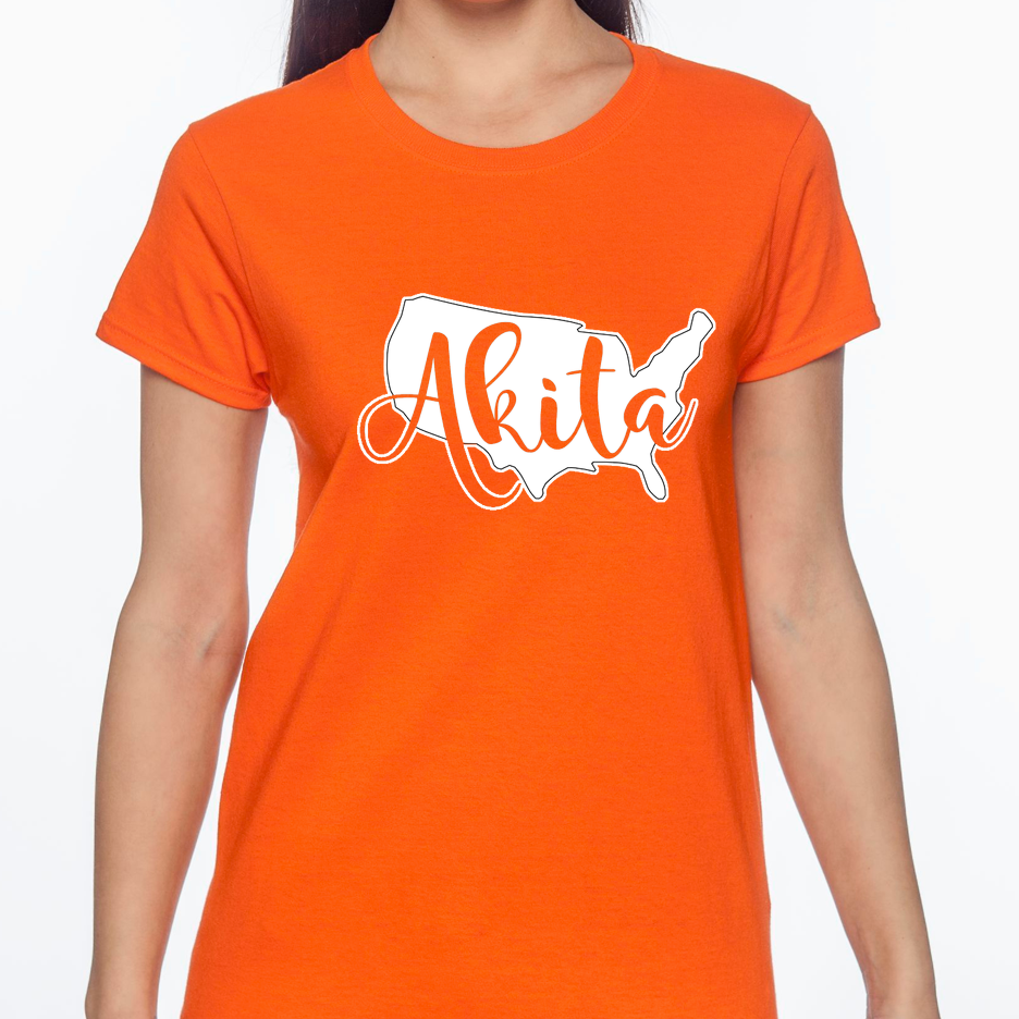 USA Akita Short Sleeve Gildan Ultra Cotton T-Shirt - WagALotBowWow