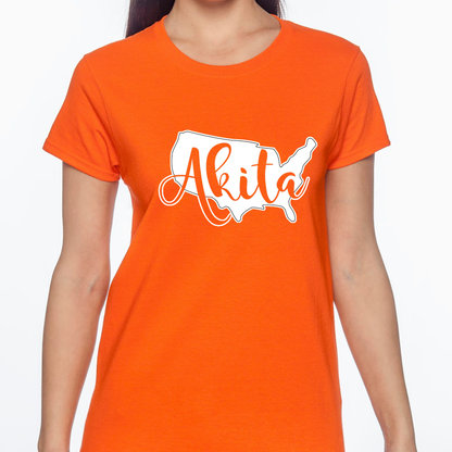 USA Akita Short Sleeve Gildan Ultra Cotton T-Shirt - WagALotBowWow