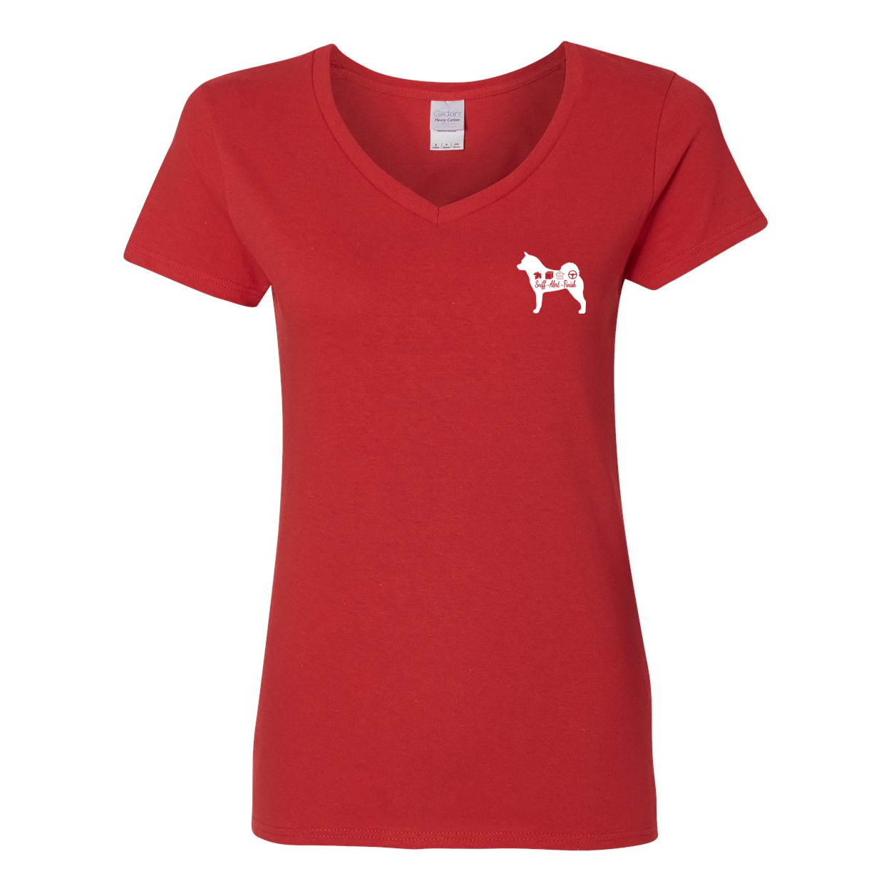 Akita Scent F/B Women's V-Neck T-Shirt - WagALotBowWow