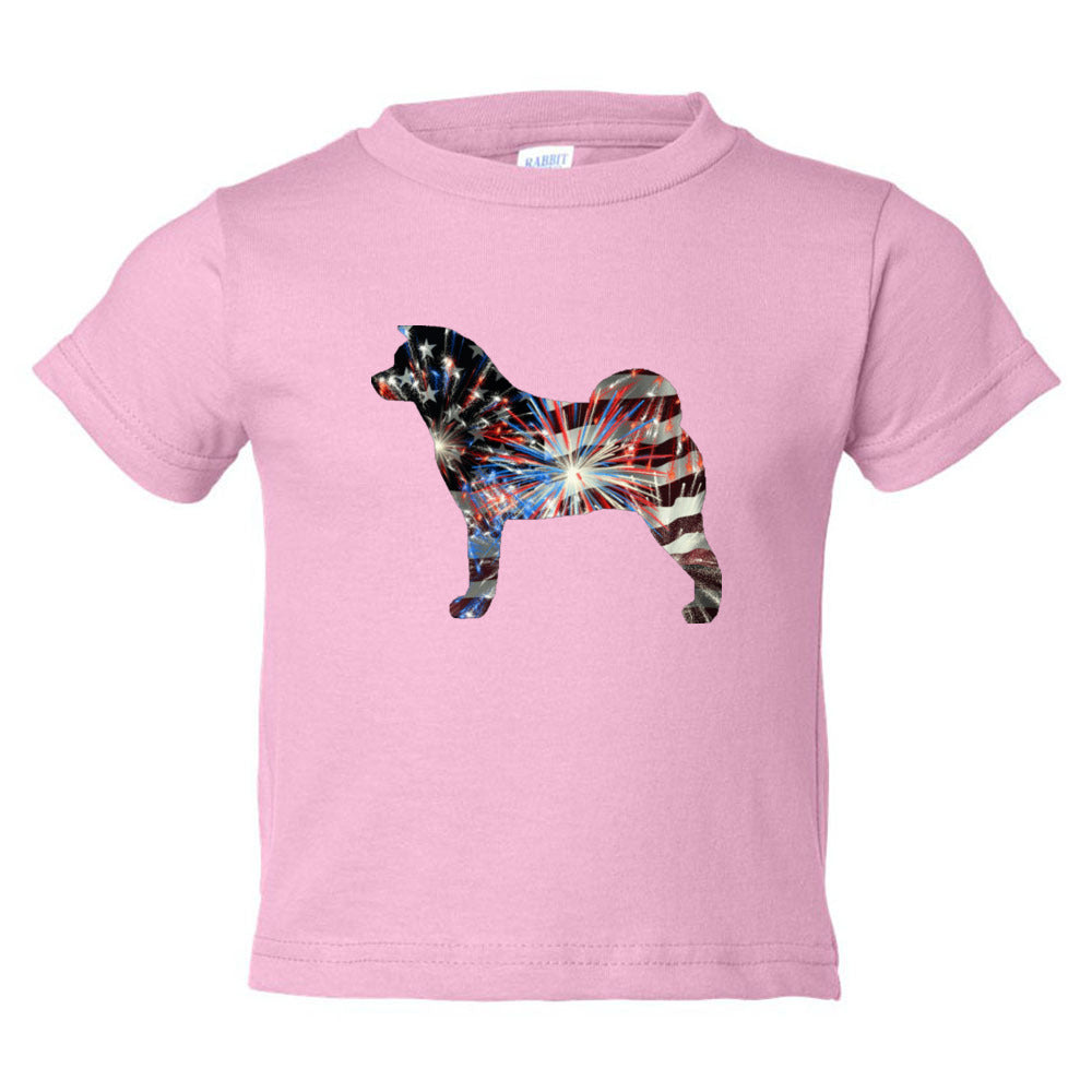 Patriotic Akita Rabbit Skins Unisex Toddler Cotton Jersey Tee - WagALotBowWow