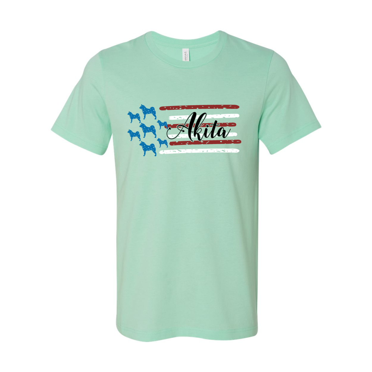 Akita Distressed Flag Black - WagALotBowWow