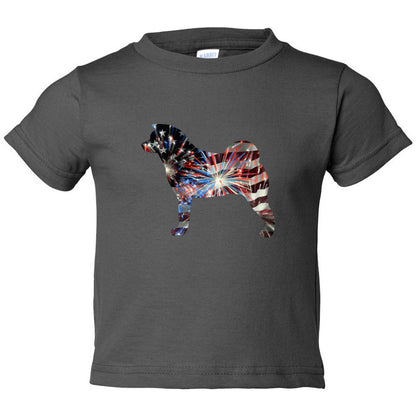 Patriotic Akita Rabbit Skins Unisex Toddler Cotton Jersey Tee - WagALotBowWow