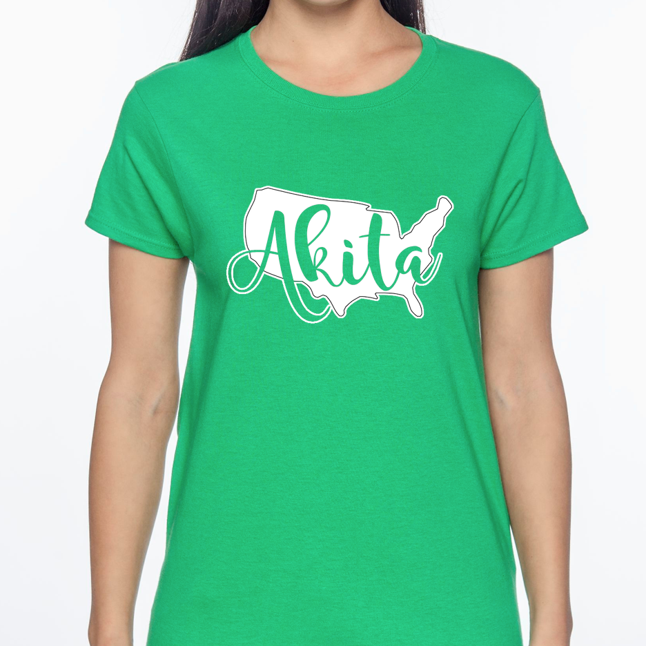 USA Akita Short Sleeve Gildan Ultra Cotton T-Shirt - WagALotBowWow