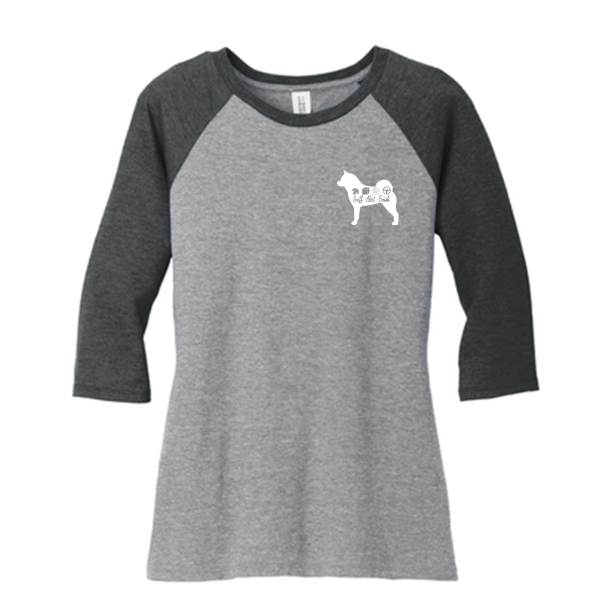 Akita Scent F/B 3/4-Sleeve Raglan - WagALotBowWow