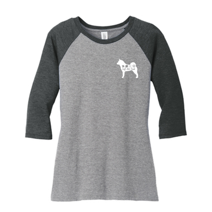Akita Scent F/B 3/4-Sleeve Raglan - WagALotBowWow