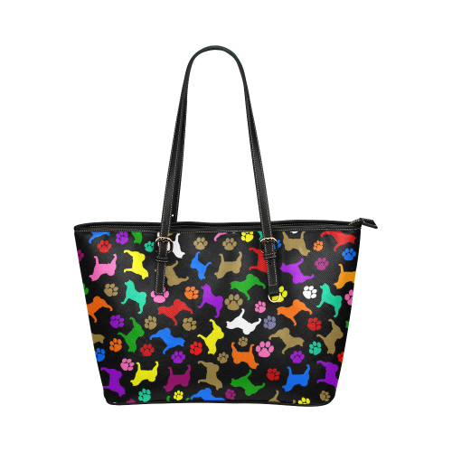 Akita Paw Leather Tote Large - WagALotBowWow