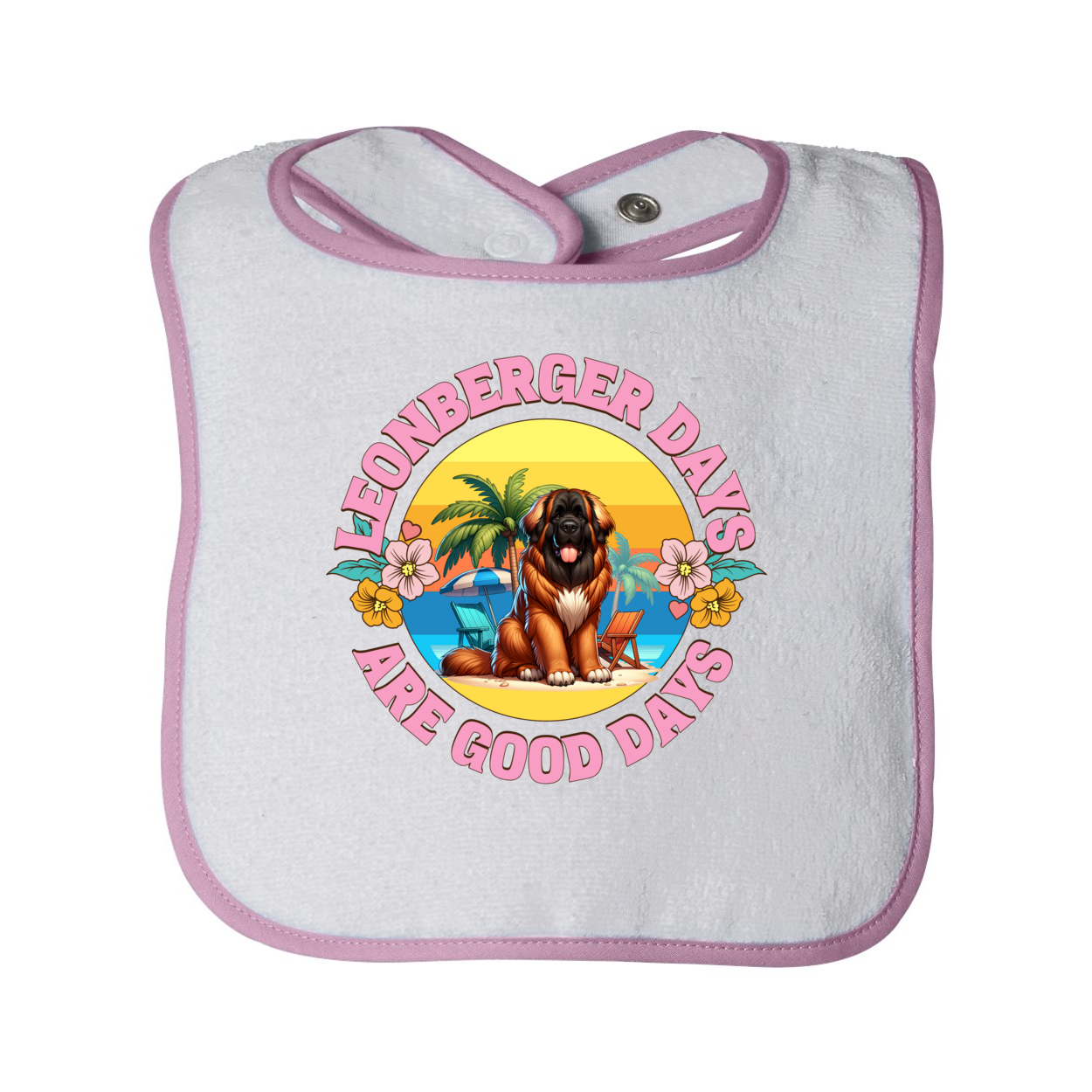 Infant Contrast Trim Terry Bib - WagALotBowWow