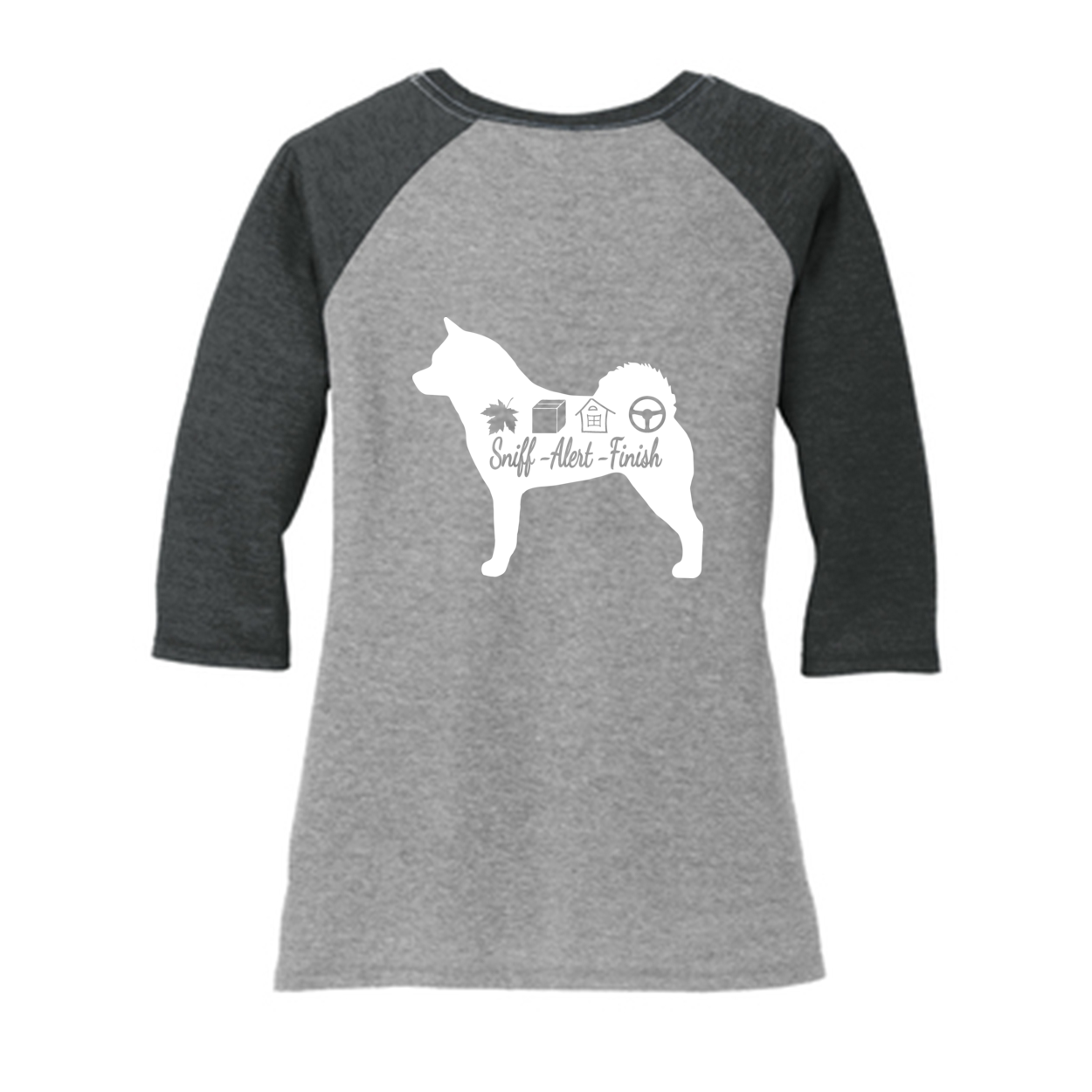 Akita Scent F/B 3/4-Sleeve Raglan - WagALotBowWow