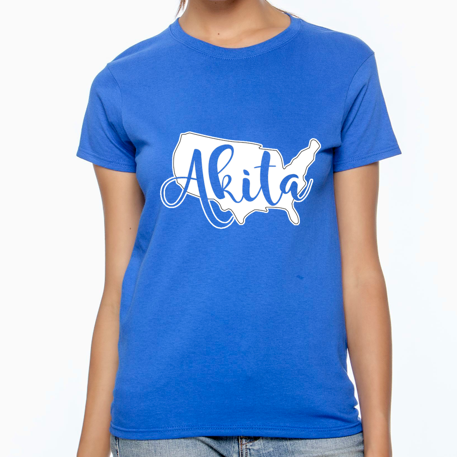 USA Akita Short Sleeve Gildan Ultra Cotton T-Shirt - WagALotBowWow