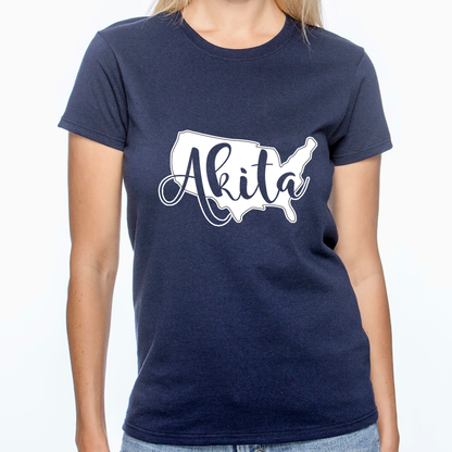 USA Akita Short Sleeve Gildan Ultra Cotton T-Shirt - WagALotBowWow