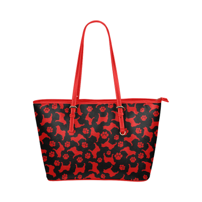 Akita Paw Leather Tote Large - WagALotBowWow