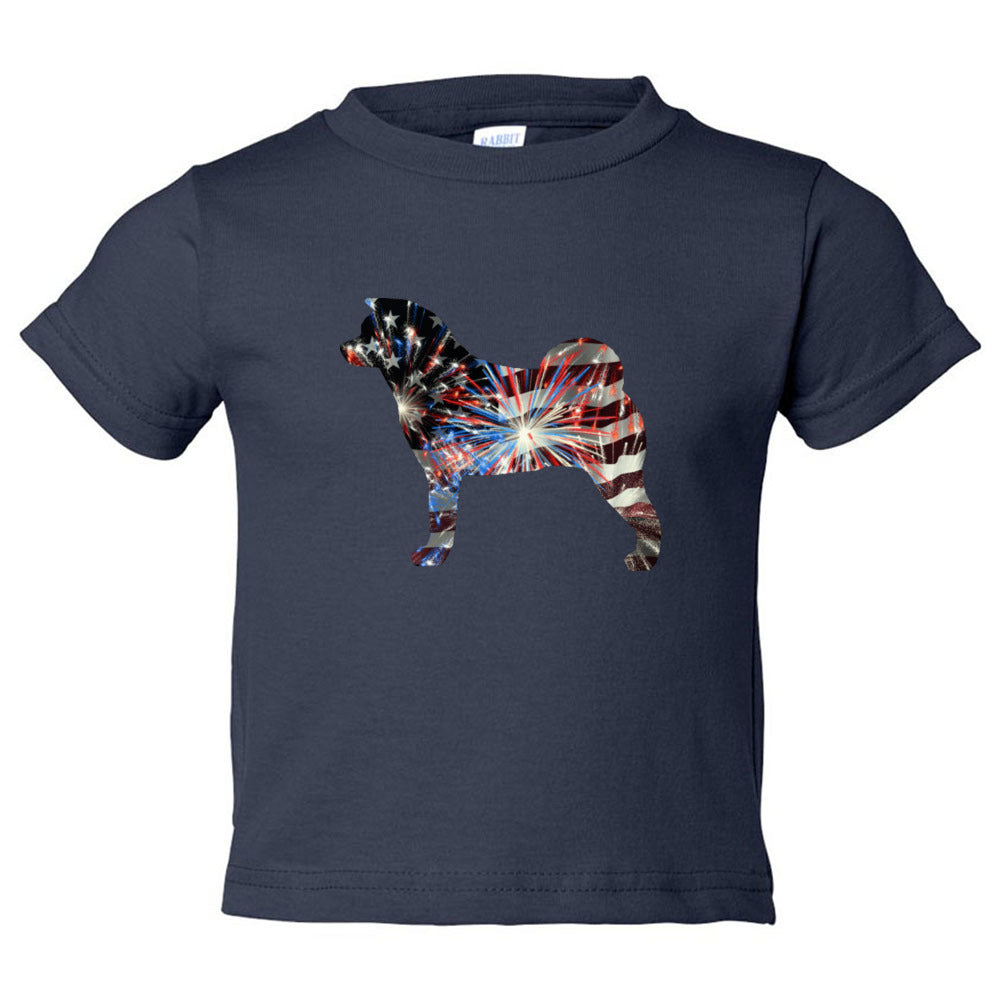 Patriotic Akita Rabbit Skins Unisex Toddler Cotton Jersey Tee - WagALotBowWow