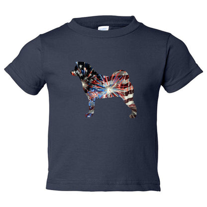 Patriotic Akita Rabbit Skins Unisex Toddler Cotton Jersey Tee - WagALotBowWow
