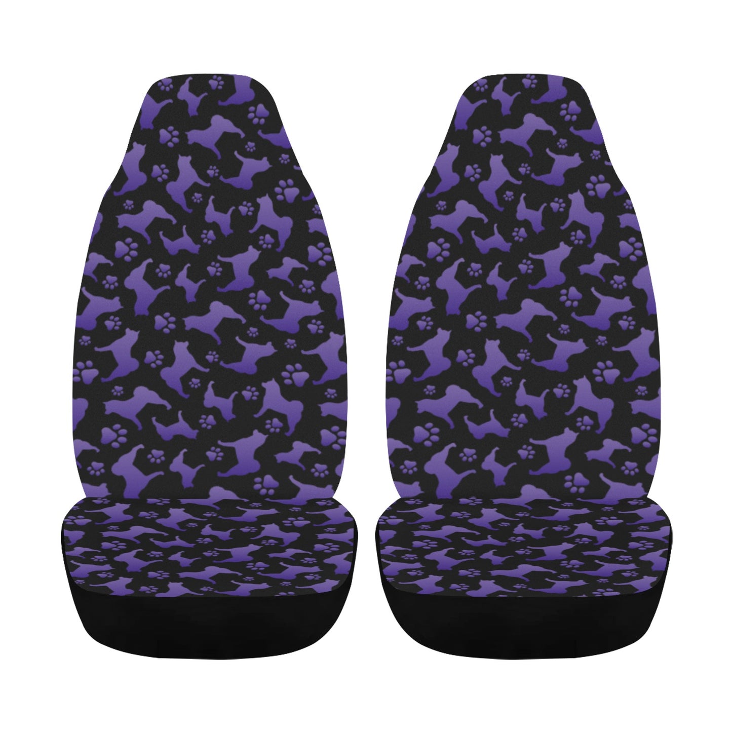 Akita Silhouette & Paw Car Seat Covers - WagALotBowWow