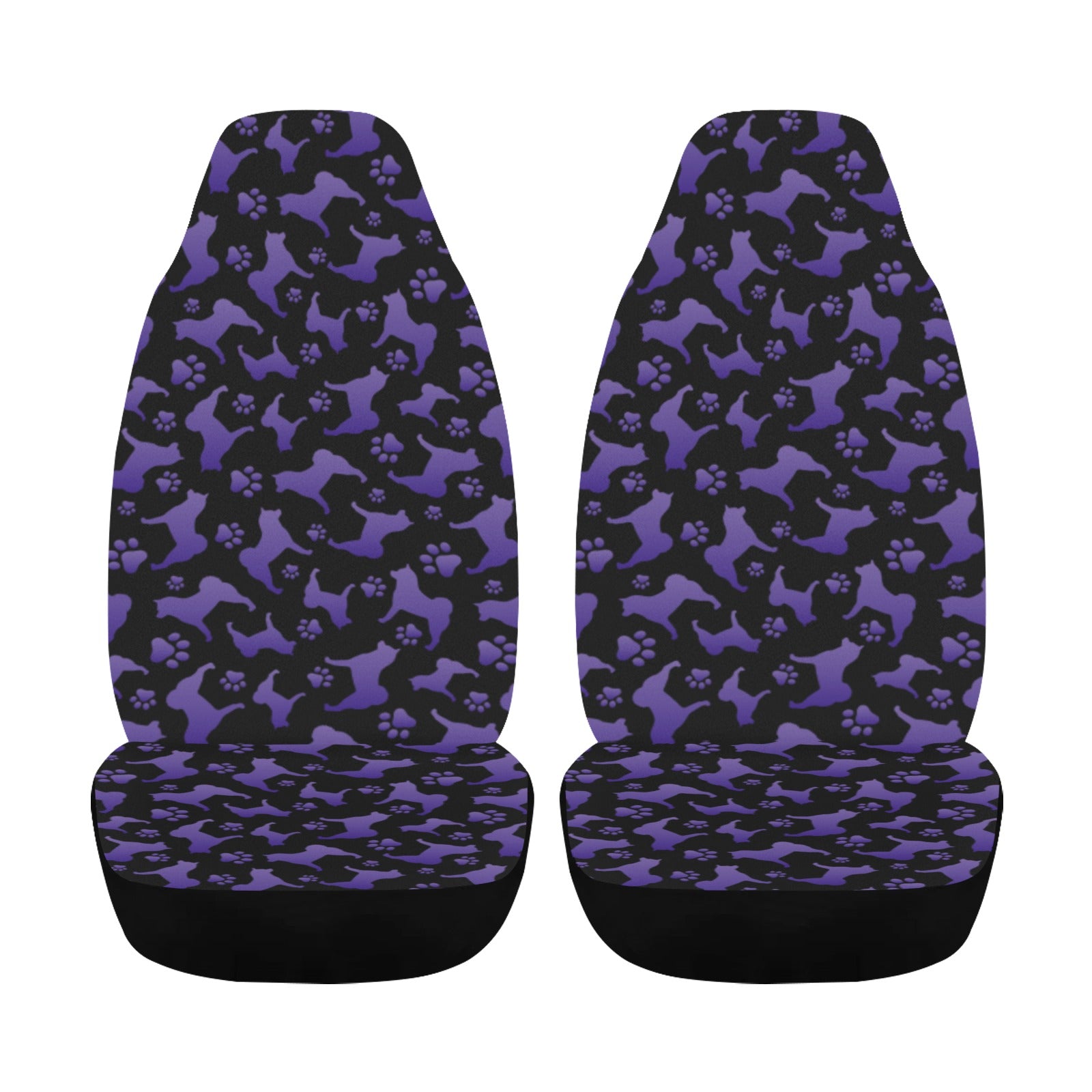 Akita Silhouette & Paw Car Seat Covers - WagALotBowWow