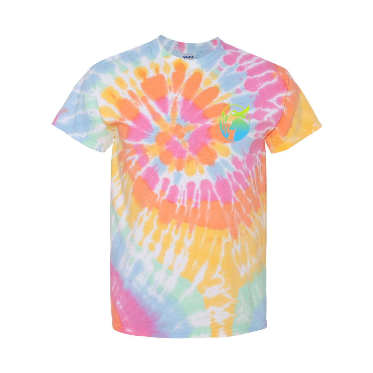 Flatty Life Front/Bac Spiral Tie-Dyed T-Shirt - WagALotBowWow