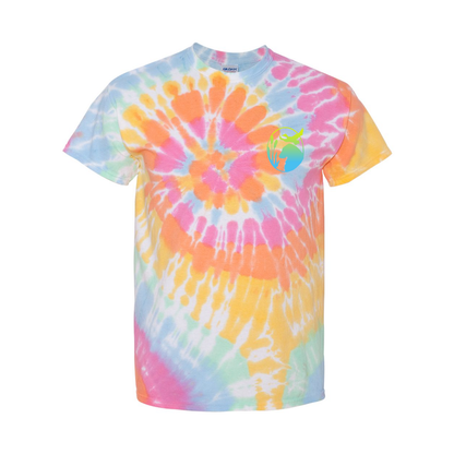 Flatty Life Front/Bac Spiral Tie-Dyed T-Shirt - WagALotBowWow