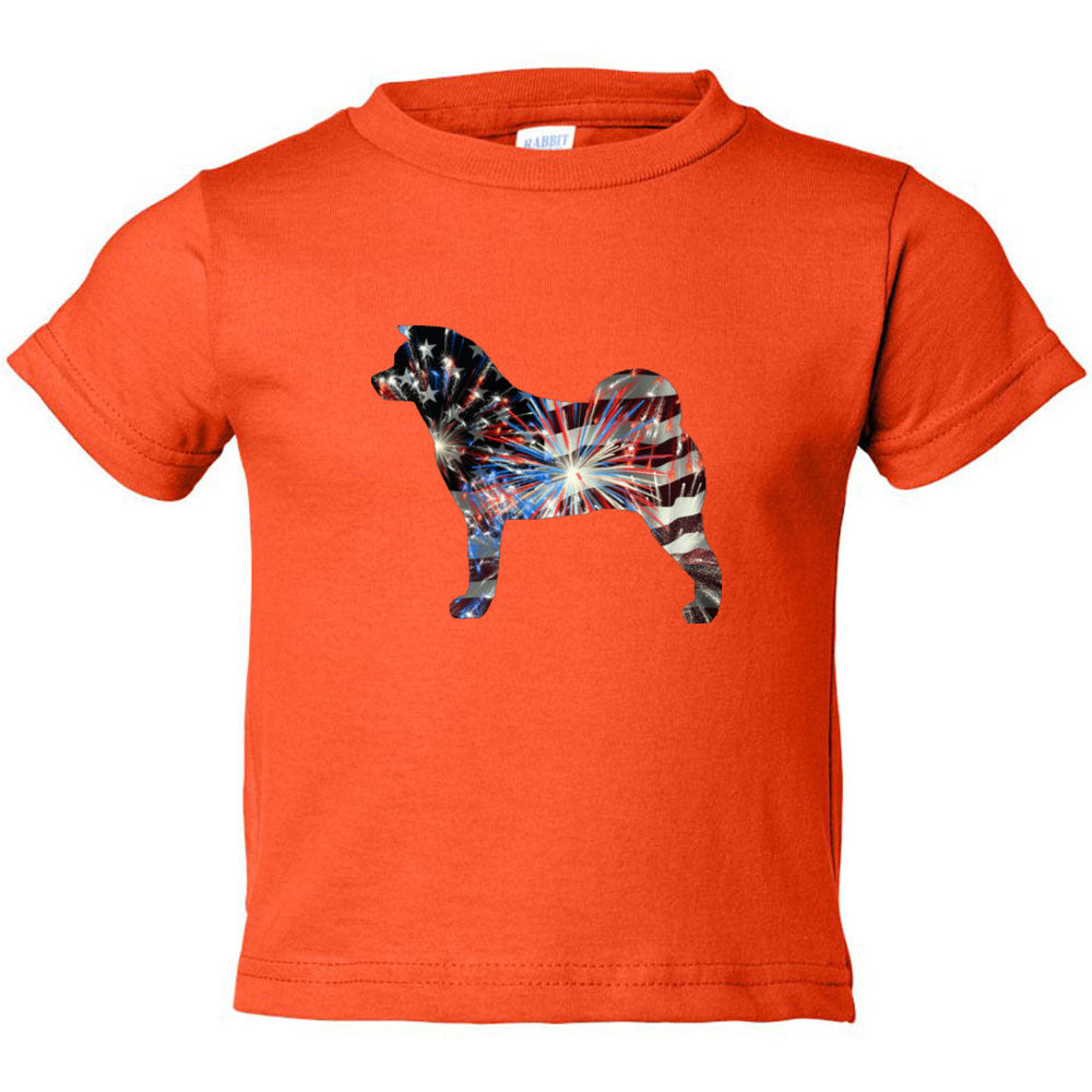 Patriotic Akita Rabbit Skins Unisex Toddler Cotton Jersey Tee - WagALotBowWow