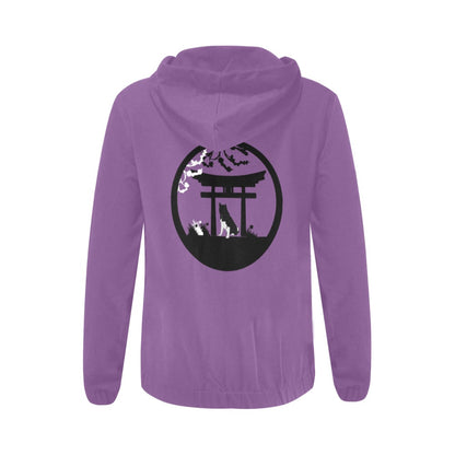 LD_ZipHoodie All Over Print Full Zip Hoodie for Women (Model H14) - WagALotBowWow