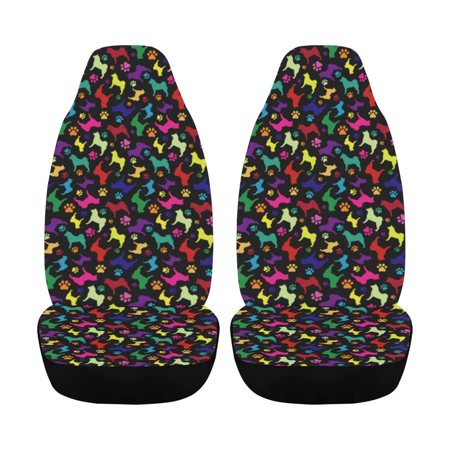 Akita Silhouette & Paw Car Seat Covers - WagALotBowWow