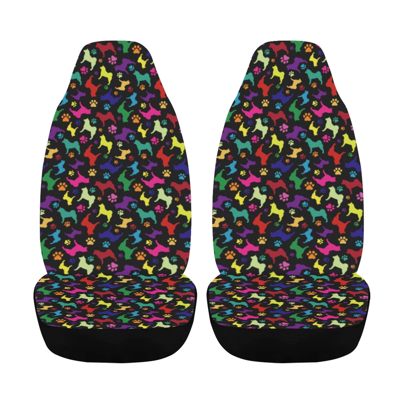 Akita Silhouette & Paw Car Seat Covers - WagALotBowWow