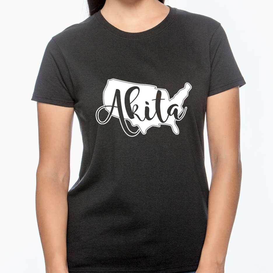 USA Akita Short Sleeve Gildan Ultra Cotton T-Shirt - WagALotBowWow