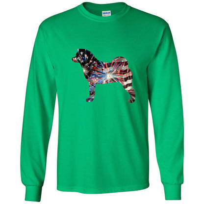 Patriotic Akita Gildan Unisex Ultra Cotton Long Sleeve T-Shirt - WagALotBowWow